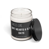 Soft Hearts Slow Days Scented Soy Candle, 9oz Natural Wax (Gift for Partner)