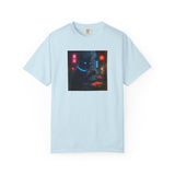 Neon Cyber Cat Sushi Shibuya T-shirt | Dark Alley Japanese Streetwear