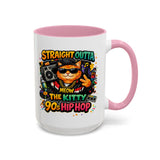 Straight Outta Meow The Kitty 90s Hip Hop Mug | Color Accent