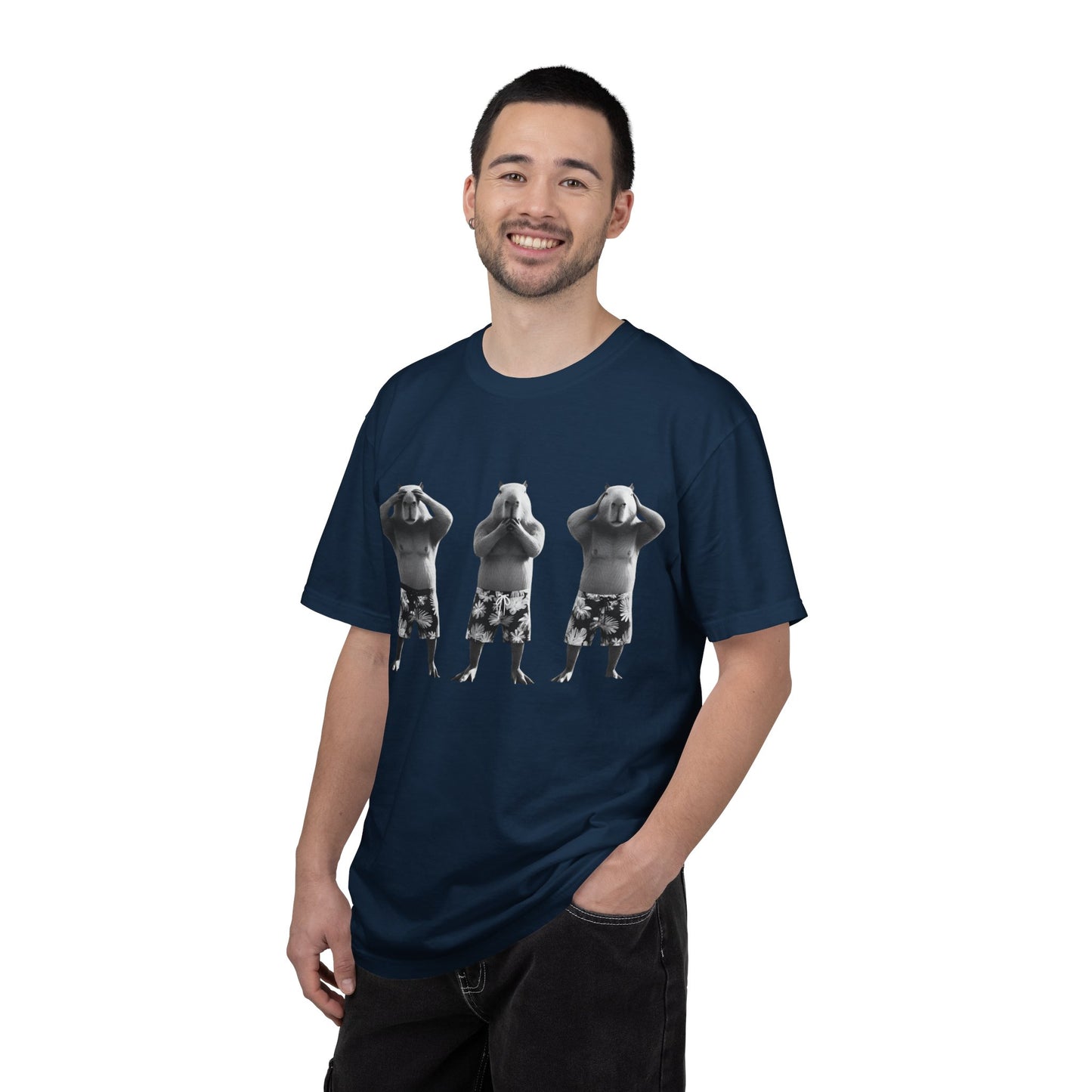 Capybara See No Evil Speak No Evil Hear No Evil T-shirt | Three Monkeys Graphic