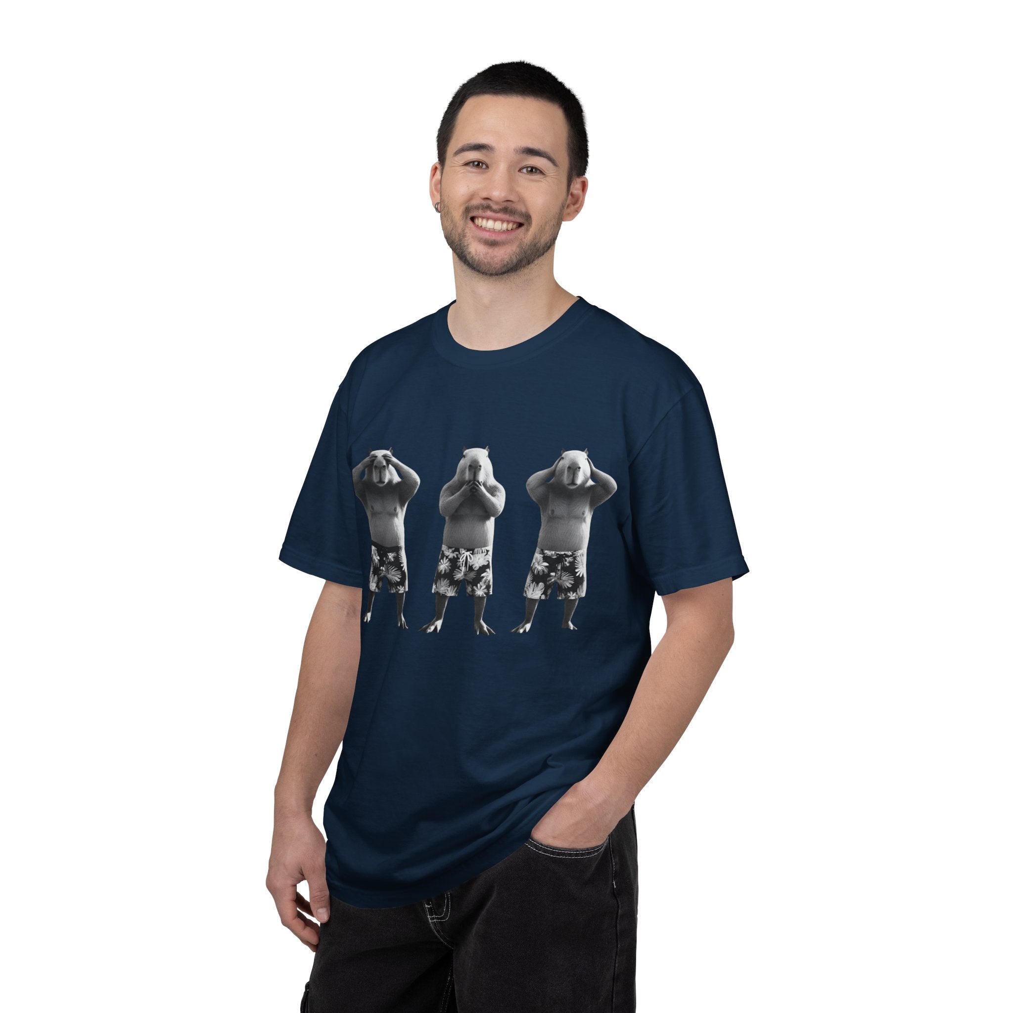 Capybara See No Evil Speak No Evil Hear No Evil T-shirt | Three Monkeys Graphic