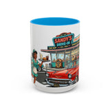 1950s Diner Scene Mug | Retro Car Hop Coffee Cup