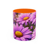 Purple Daisy Floral Mug | Accent Coffee Mug 11oz 15oz