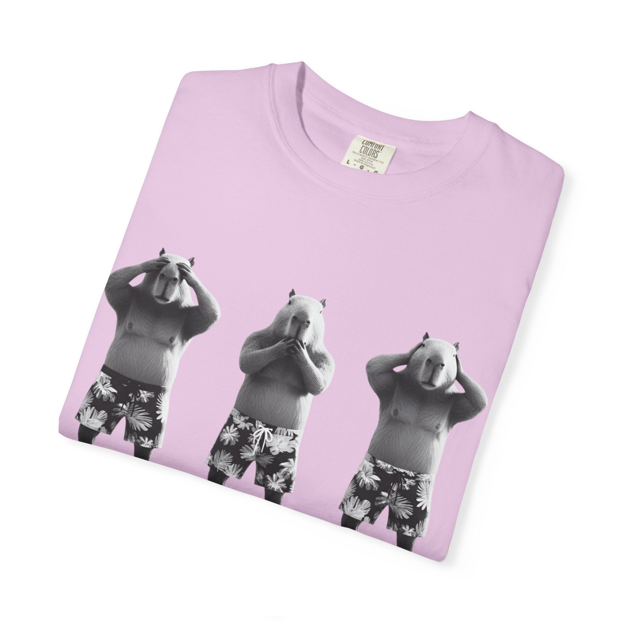 Capybara See No Evil Speak No Evil Hear No Evil T-shirt | Three Monkeys Graphic