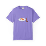 Salmon Nigiri Sushi plate with chopsticks T-shirt | sushi tee