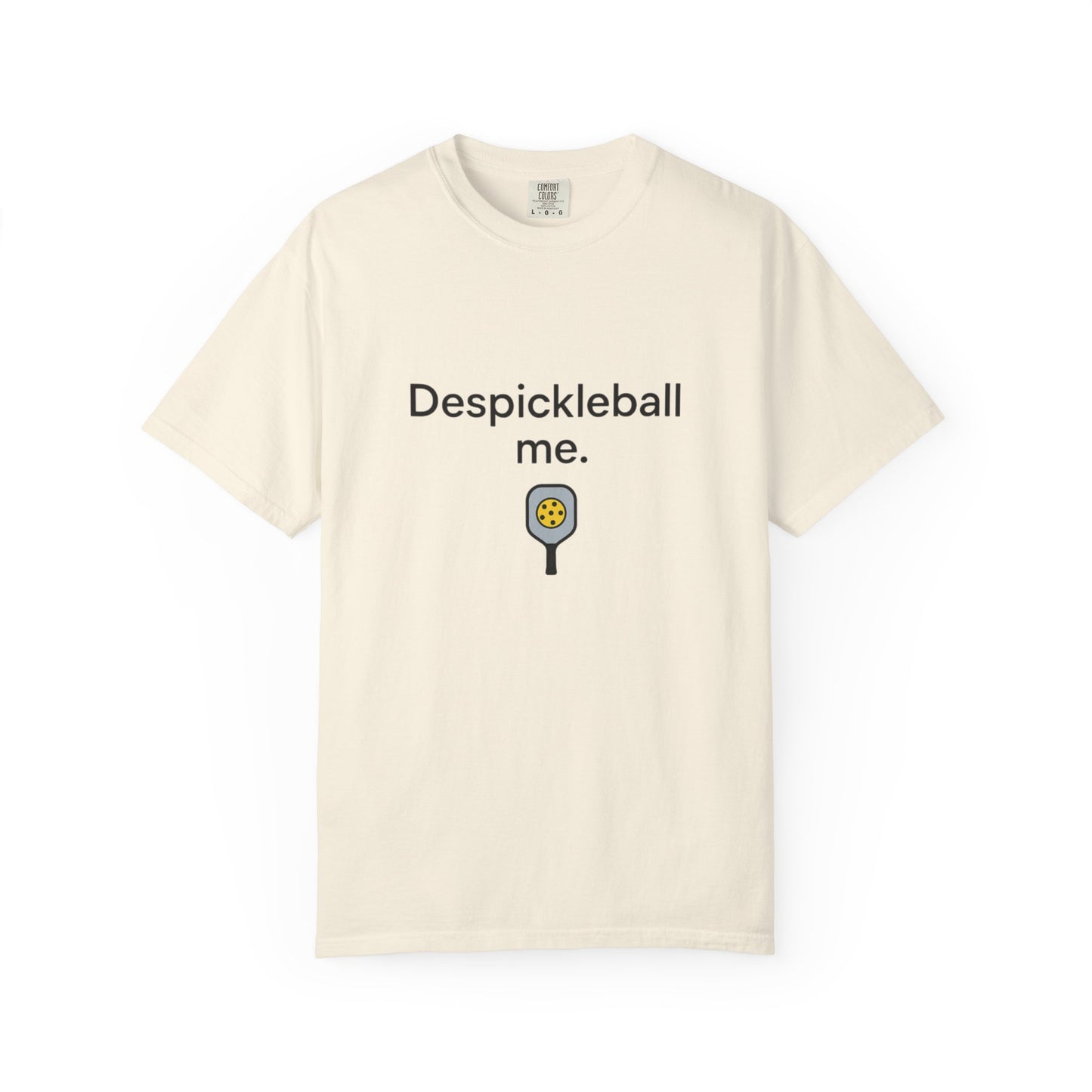 Despickleball Me pickleball graphic T-shirt | pickle paddle logo tee