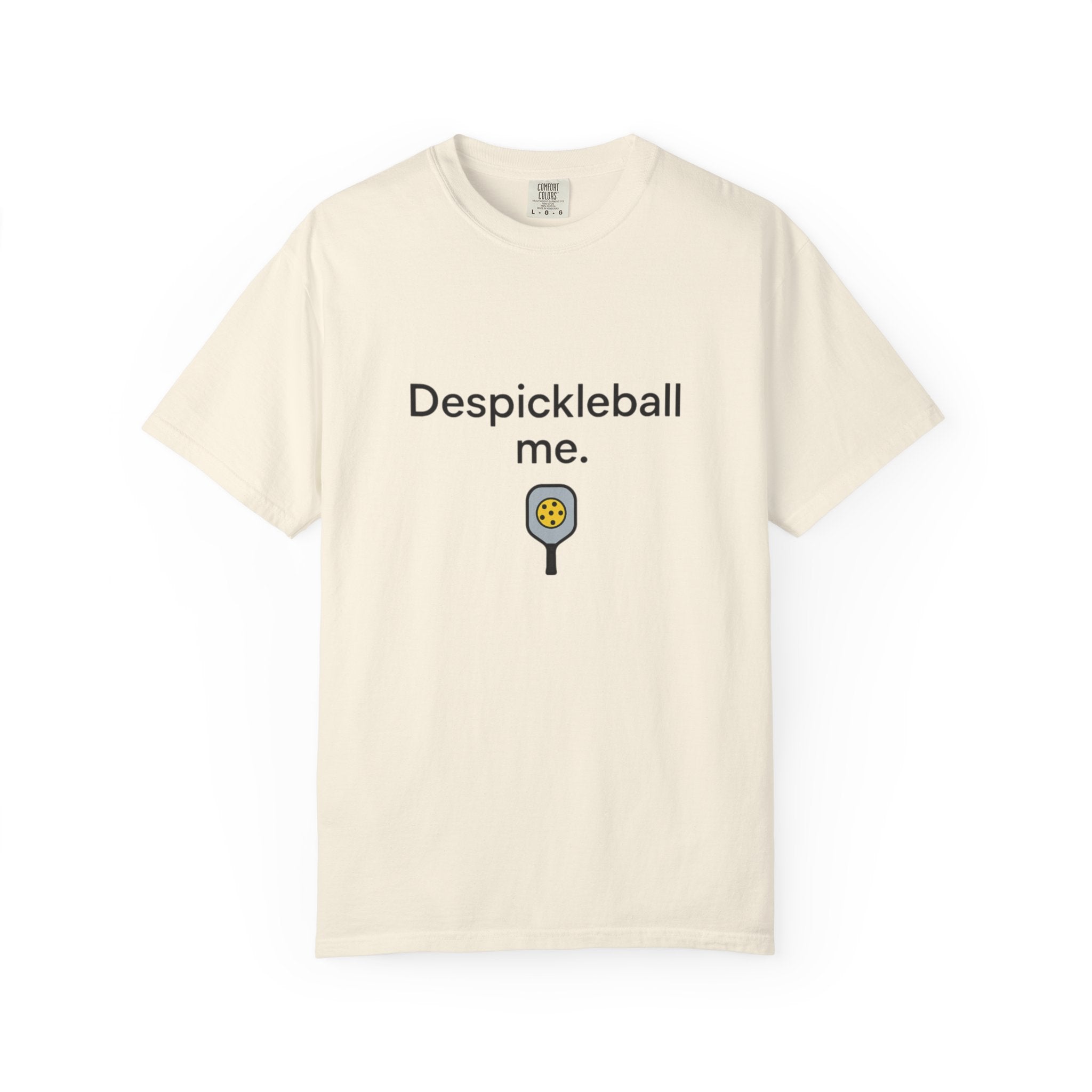 Despickleball Me pickleball graphic T-shirt | pickle paddle logo tee