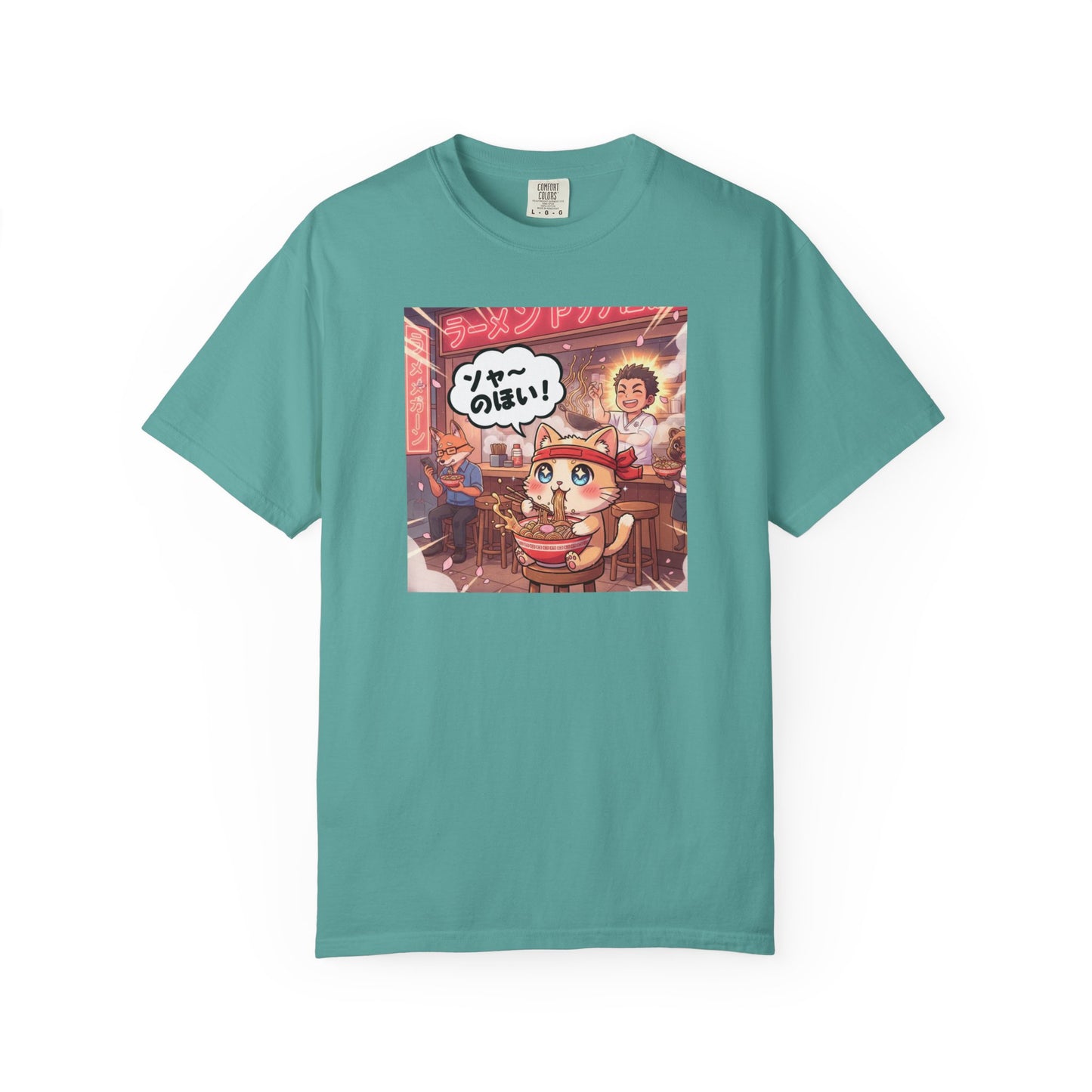 Kawaii Cat Ramen Shop T-Shirt | Anime Noodle Bar Illustration