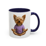 Meditating Yorkshire Terrier Mug | Accent Coffee Mug 11oz 15oz
