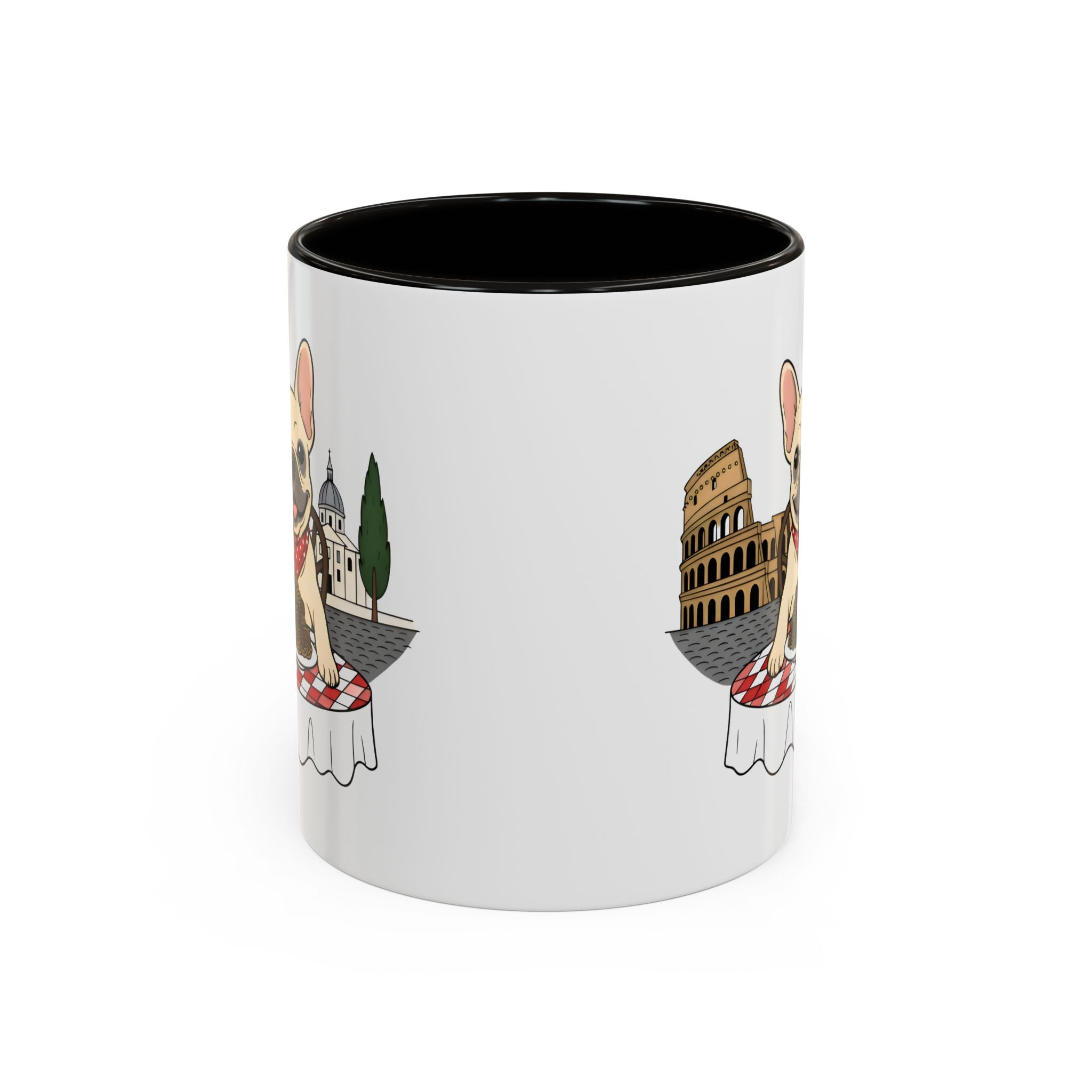 French Bulldog Pasta in Rome Mug | Ceramic Coffee Cup
