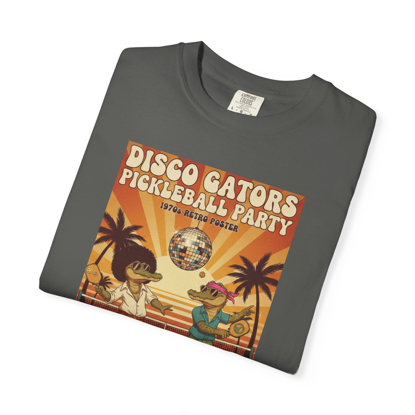 Disco Gators Pickleball Party T-shirt | Retro Beach Players, Let's Get Picklin'