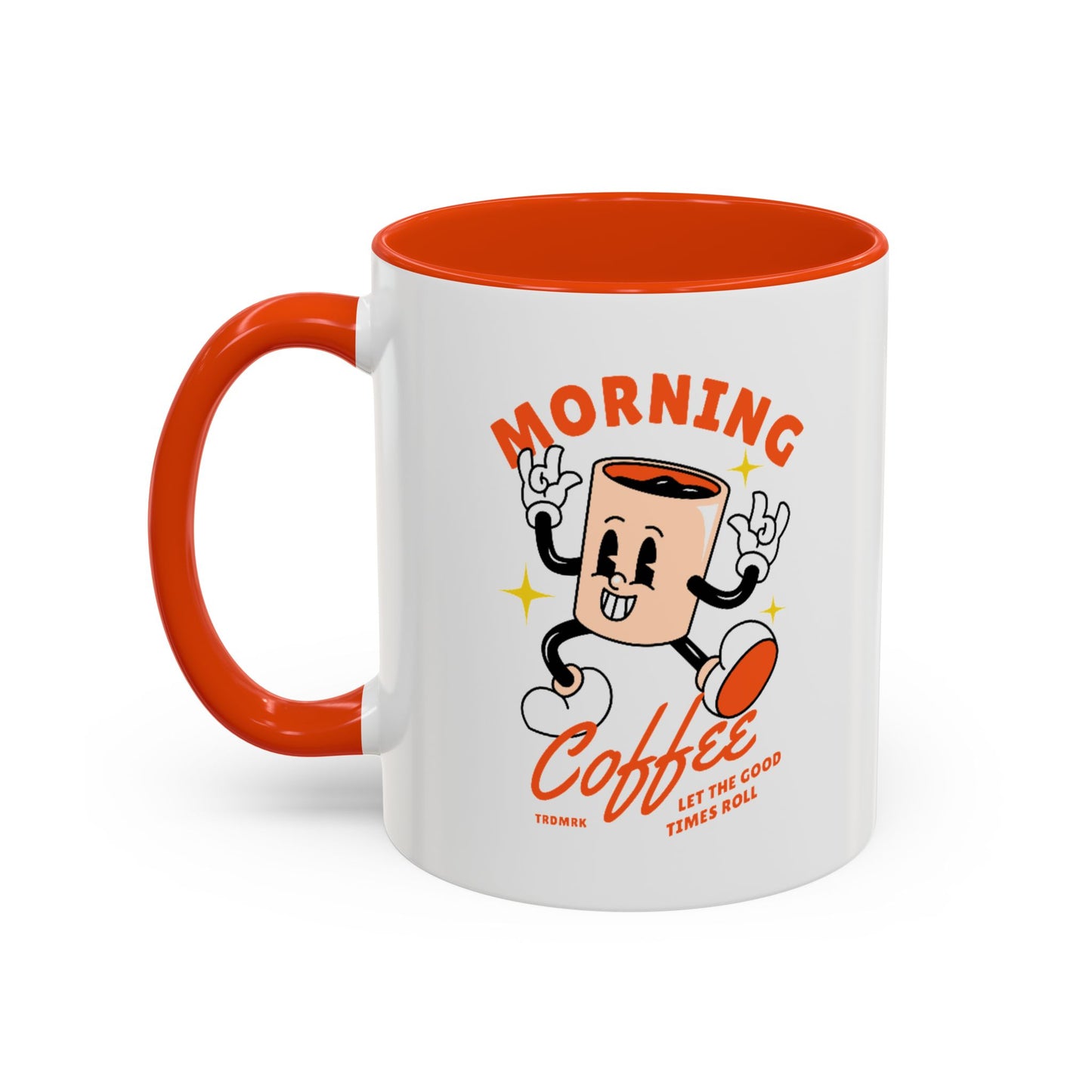 Morning Coffee Mug | Retro Cartoon Coffee Cup, Colorful Ceramic