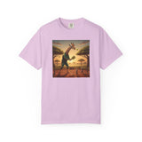 Long-Neck Larry  Pickleballer Unisex Garment-Dyed T-shirt