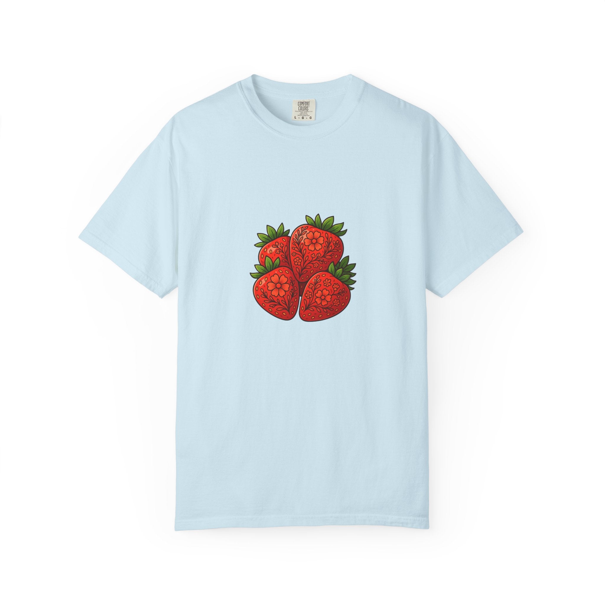 Strawberry Cluster T-shirt | Retro Floral Fruit Illustration