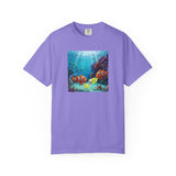 Clownfish Reef Scene T-shirt | Underwater Coral Ocean Illustration