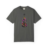 Floral Violin T-shirt | Botanical Music Instrument Tee