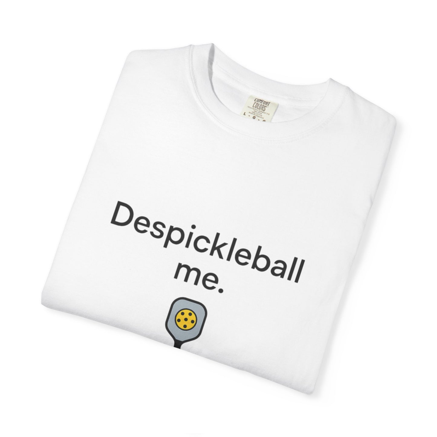 Despickleball Me pickleball graphic T-shirt | pickle paddle logo tee