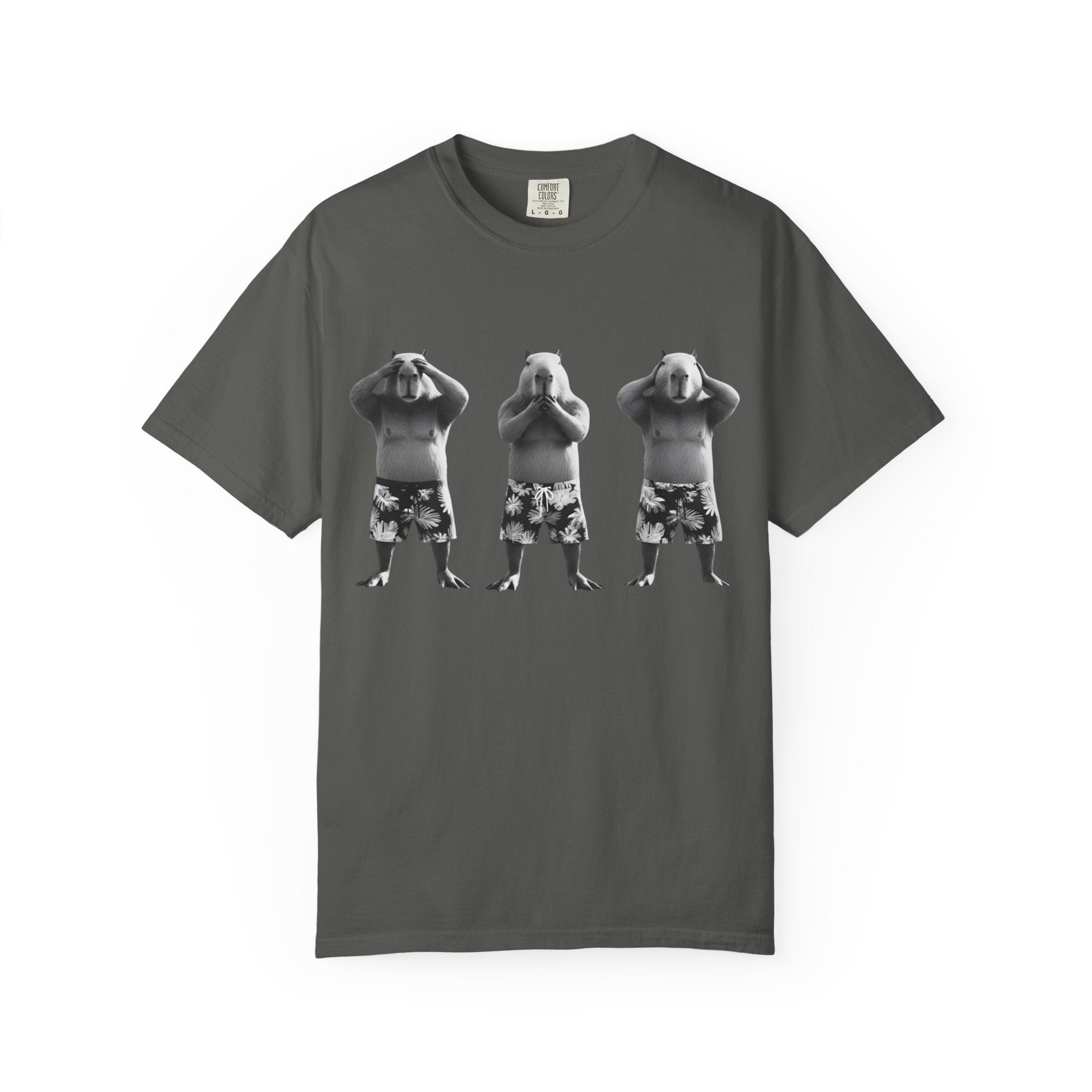 Capybara See No Evil Speak No Evil Hear No Evil T-shirt | Three Monkeys Graphic