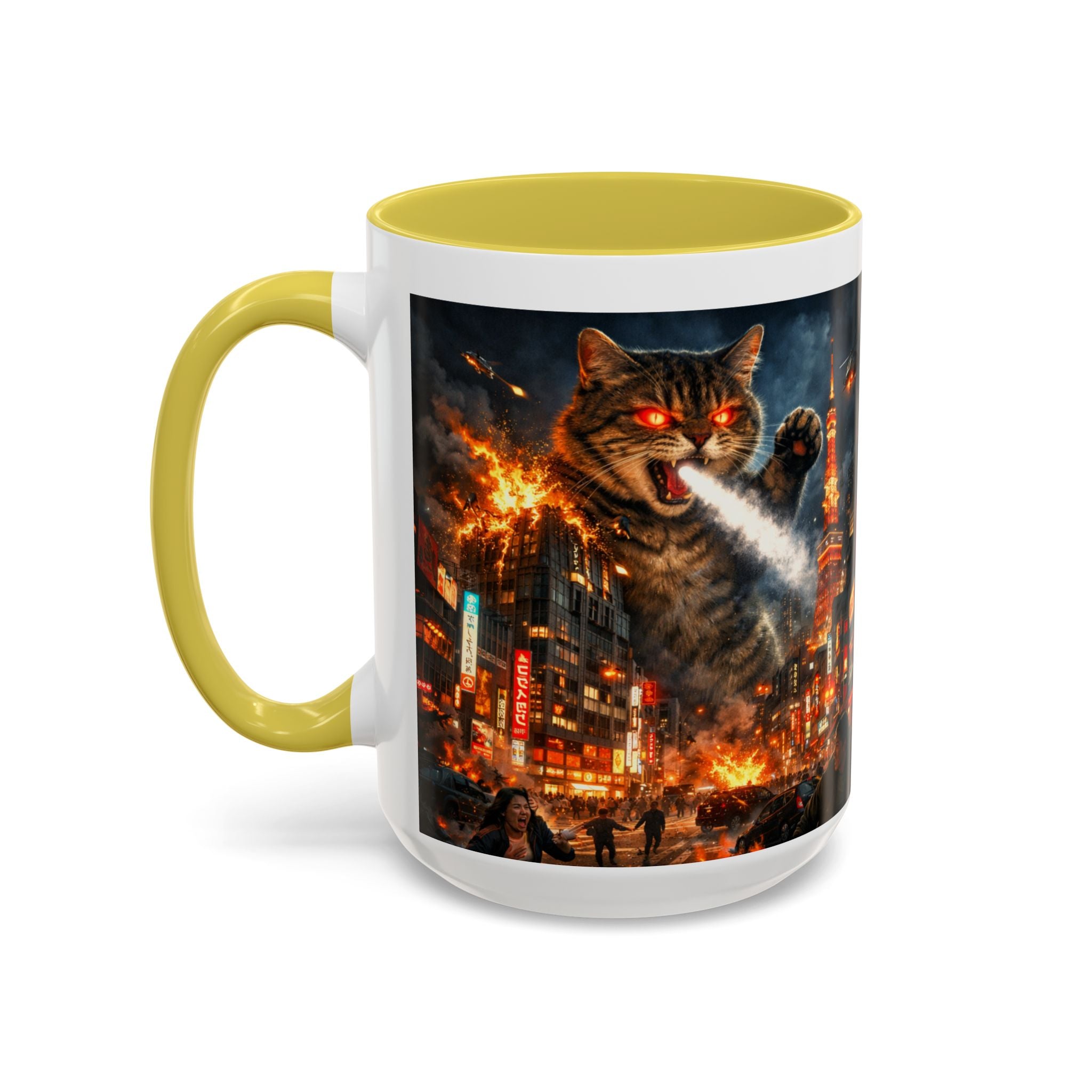 Catzilla Tokyo Cityscape Mug | Color Interior 11oz 15oz