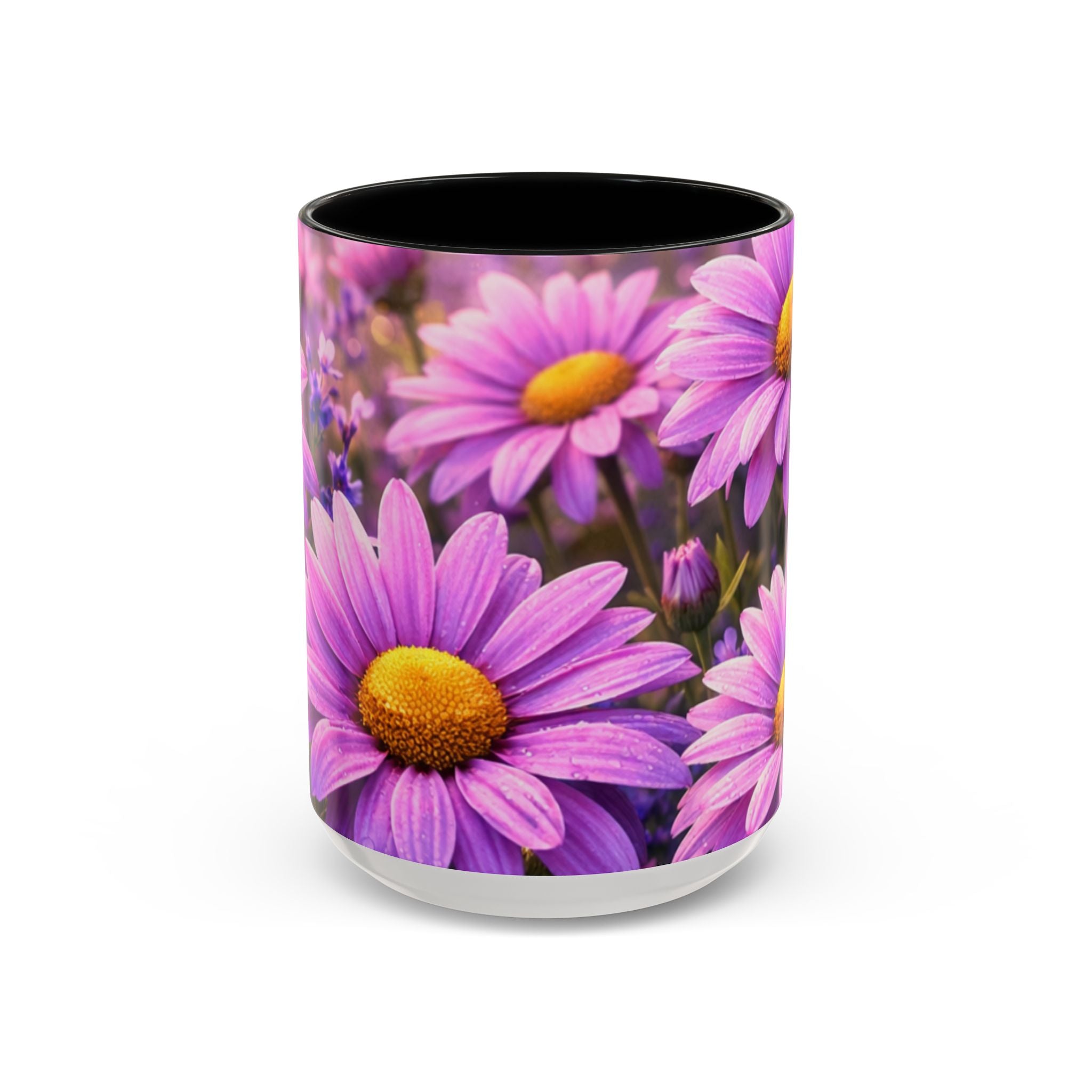Purple Daisy Floral Mug | Accent Coffee Mug 11oz 15oz