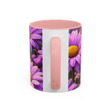 Purple Daisy Floral Mug | Accent Coffee Mug 11oz 15oz