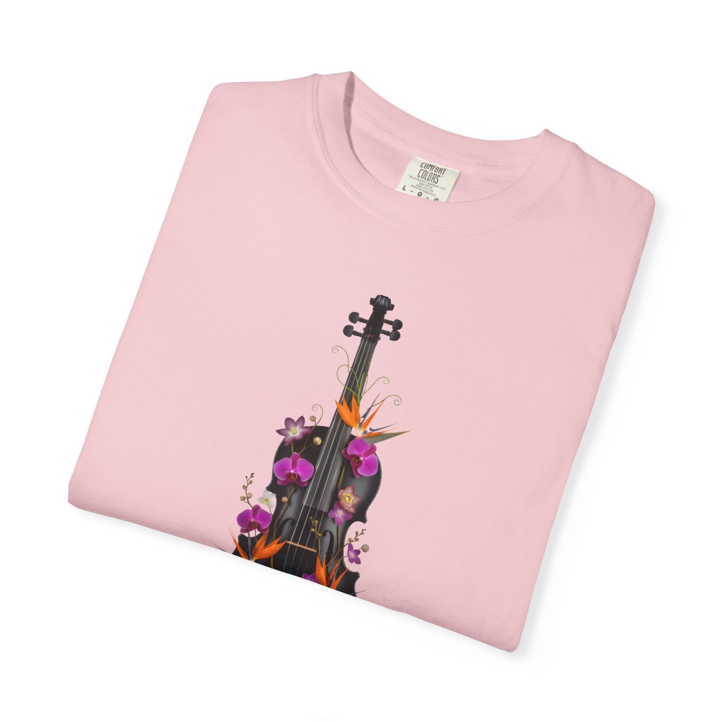 Floral Violin T-shirt | Botanical Music Instrument Tee