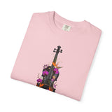 Floral Violin T-shirt | Botanical Music Instrument Tee