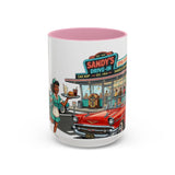 1950s Diner Scene Mug | Retro Car Hop Coffee Cup