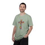 Floral Cross T-shirt | Colorful Flower Cross Tee, Christian Faith Shirt