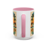 Surfing Bigfoot Mug | Retro Beach Sunset Bigfoot Wave Coffee Cup