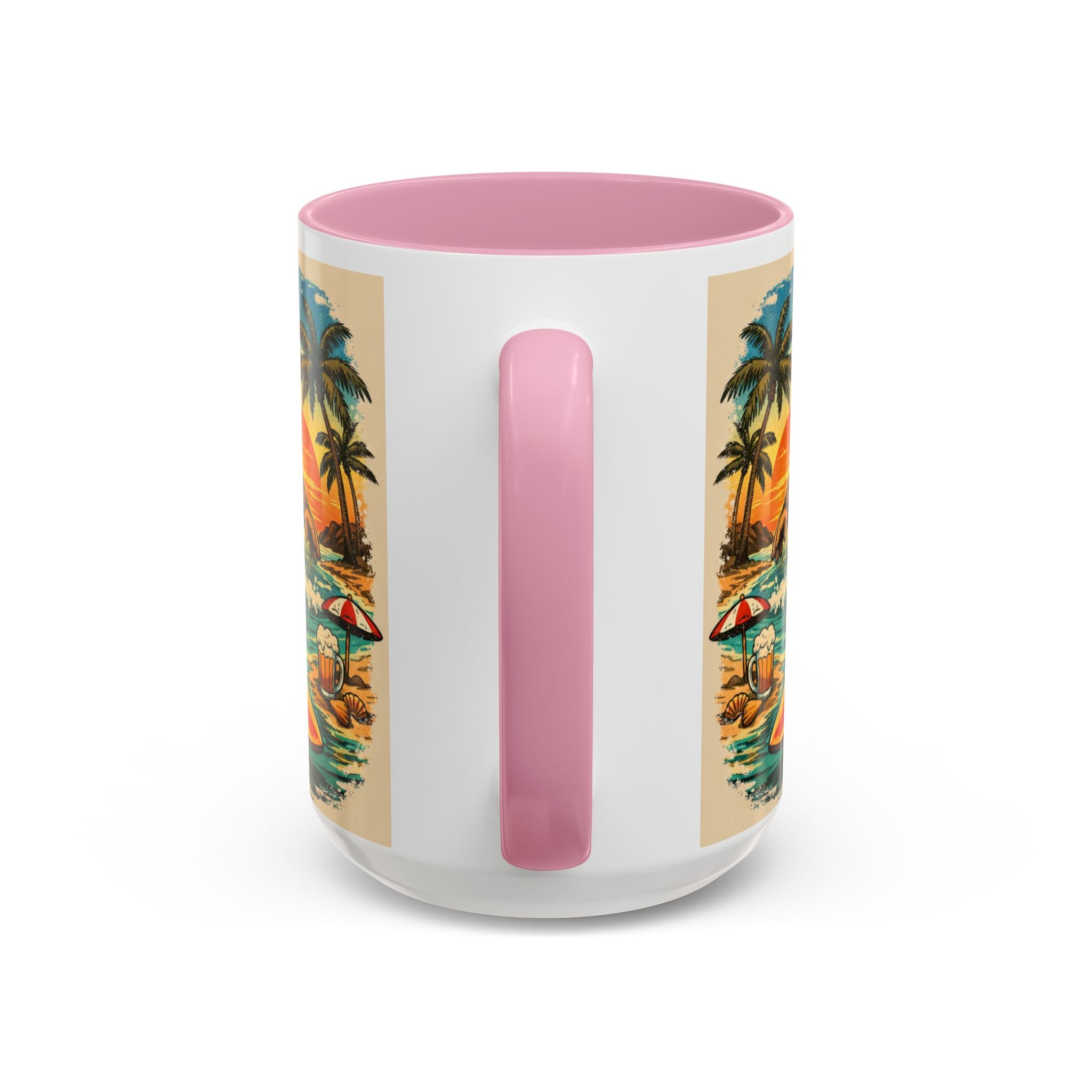 Surfing Bigfoot Mug | Retro Beach Sunset Bigfoot Wave Coffee Cup