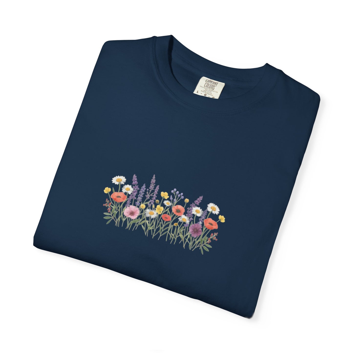 Wildflower Meadow watercolor floral design T-shirt | botanical garden tee