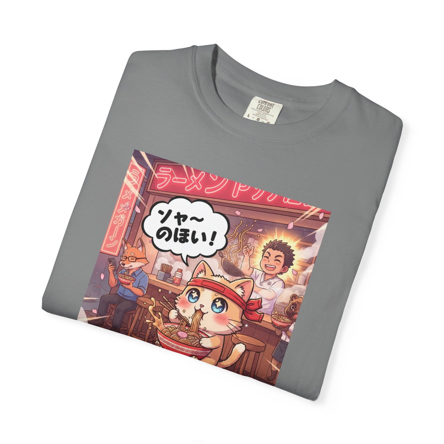 Kawaii Cat Ramen Shop T-Shirt | Anime Noodle Bar Illustration