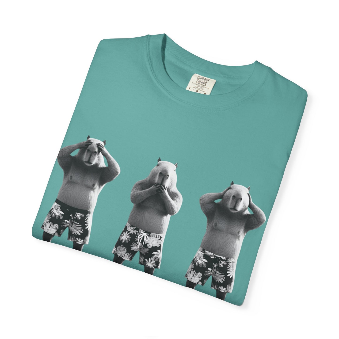 Capybara See No Evil Speak No Evil Hear No Evil T-shirt | Three Monkeys Graphic