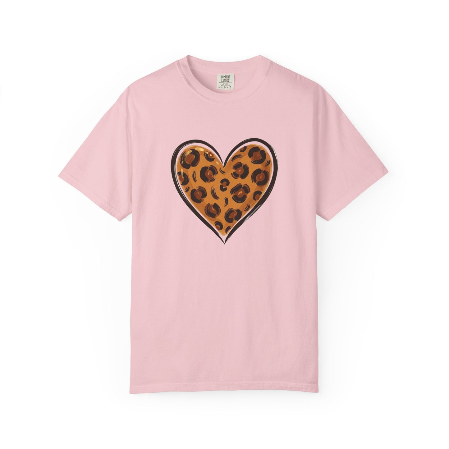 Leopard Print Heart T-shirt | Animal Print Heart Tee