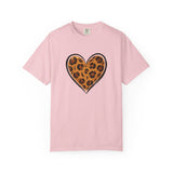 Leopard Print Heart T-shirt | Animal Print Heart Tee
