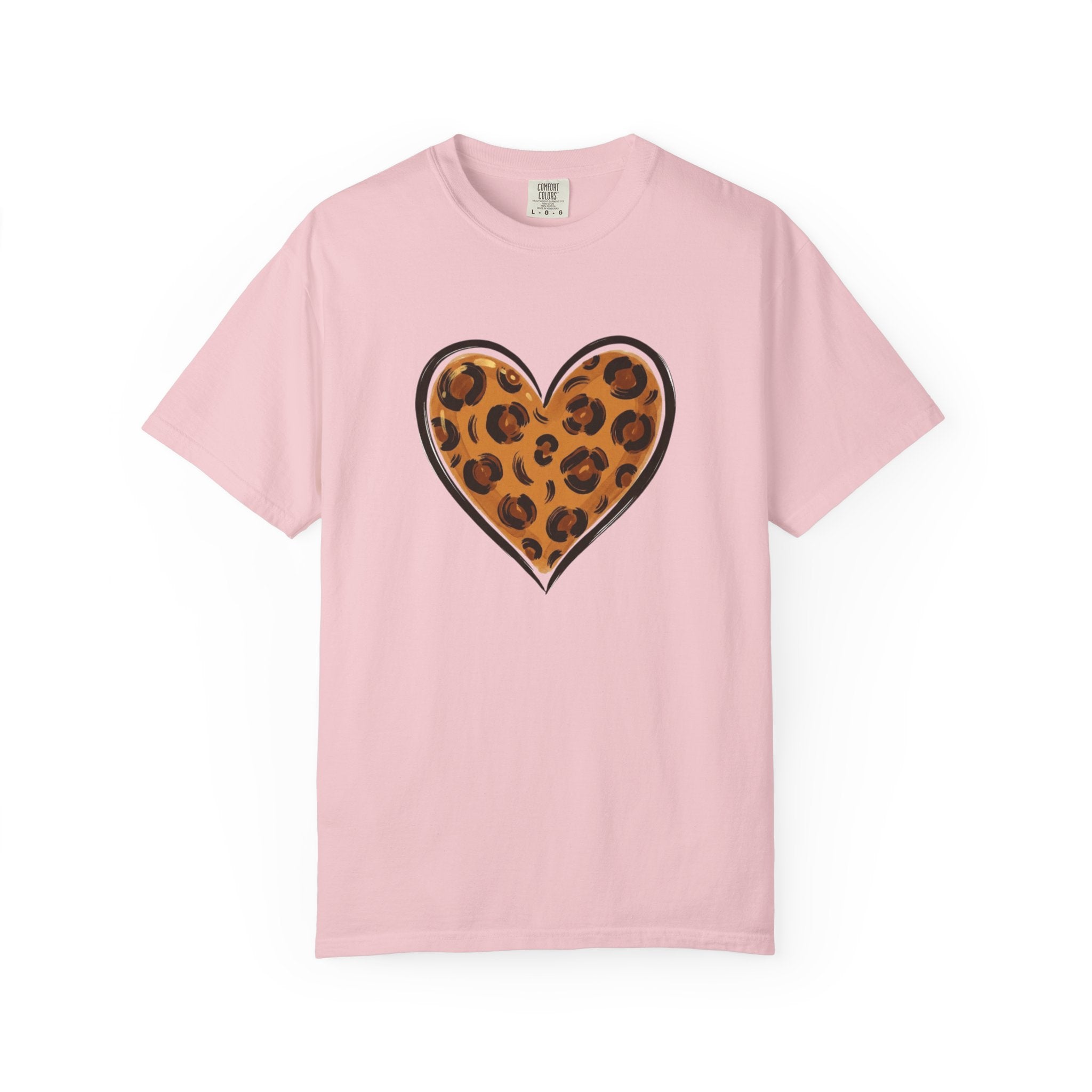 Leopard Print Heart T-shirt | Animal Print Heart Tee