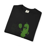 Dill With It Pickle Character T-shirt | Funny Vegan Food Pun Tee