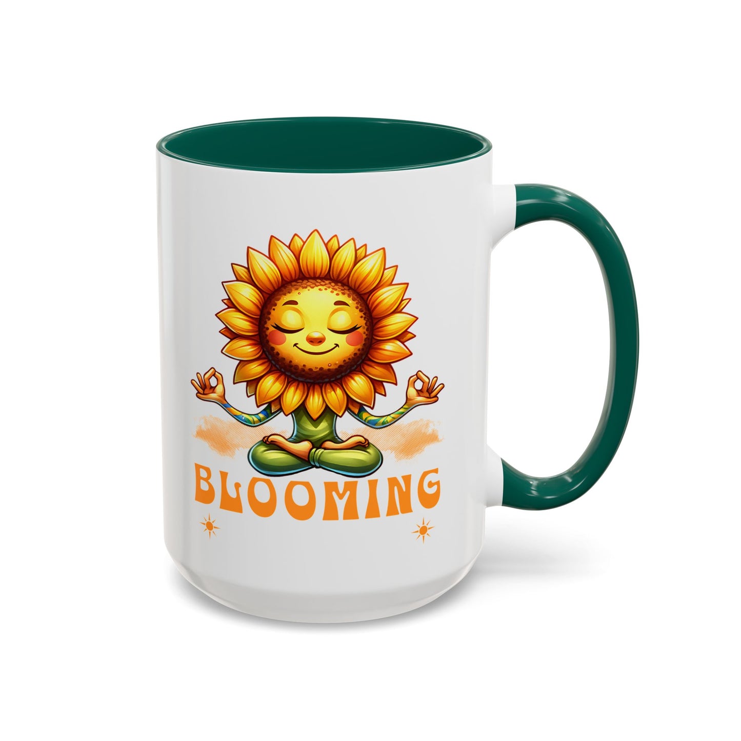 Blooming Sunflower Mug | Yoga Meditating Sunflower Ceramic Mug