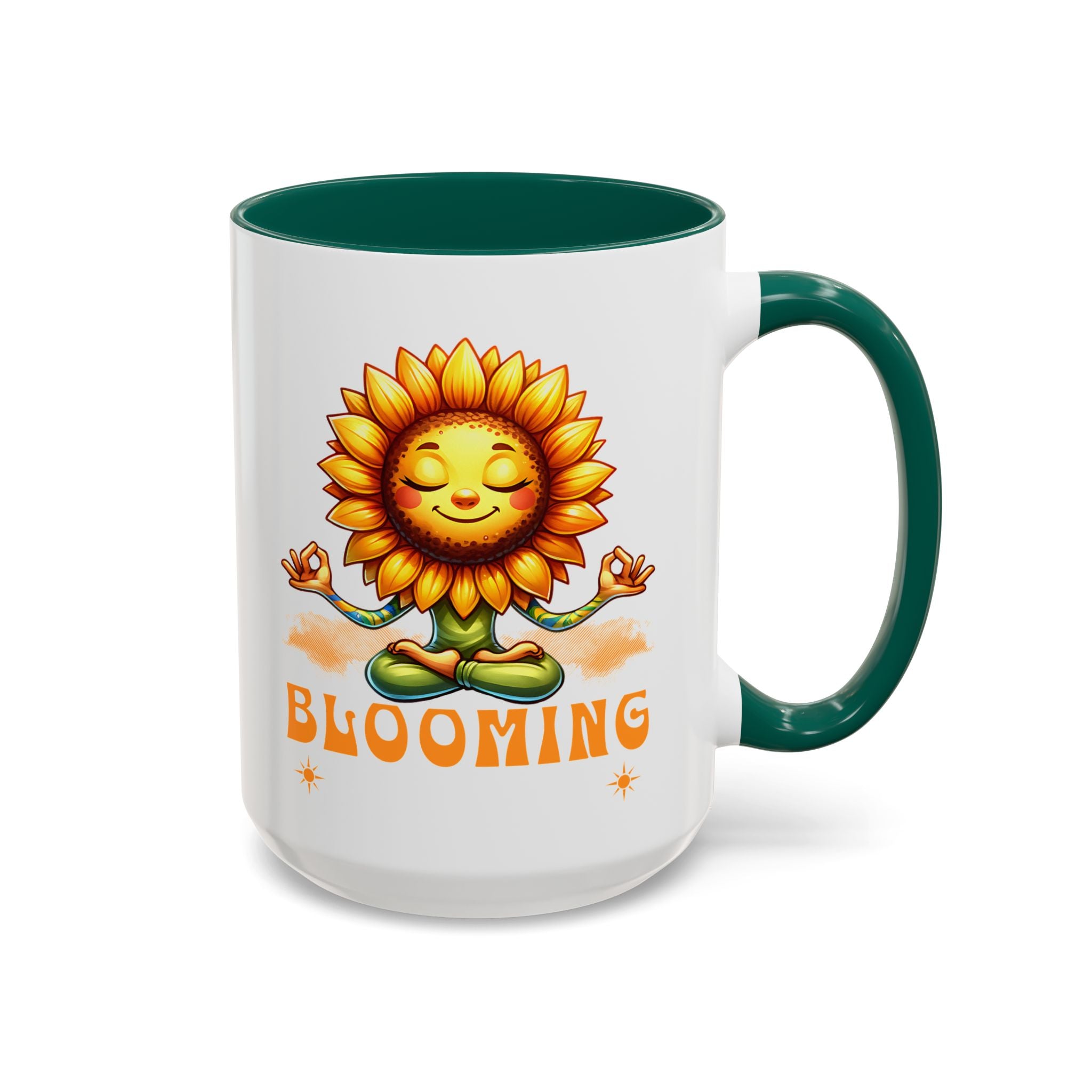 Blooming Sunflower Mug | Yoga Meditating Sunflower Ceramic Mug