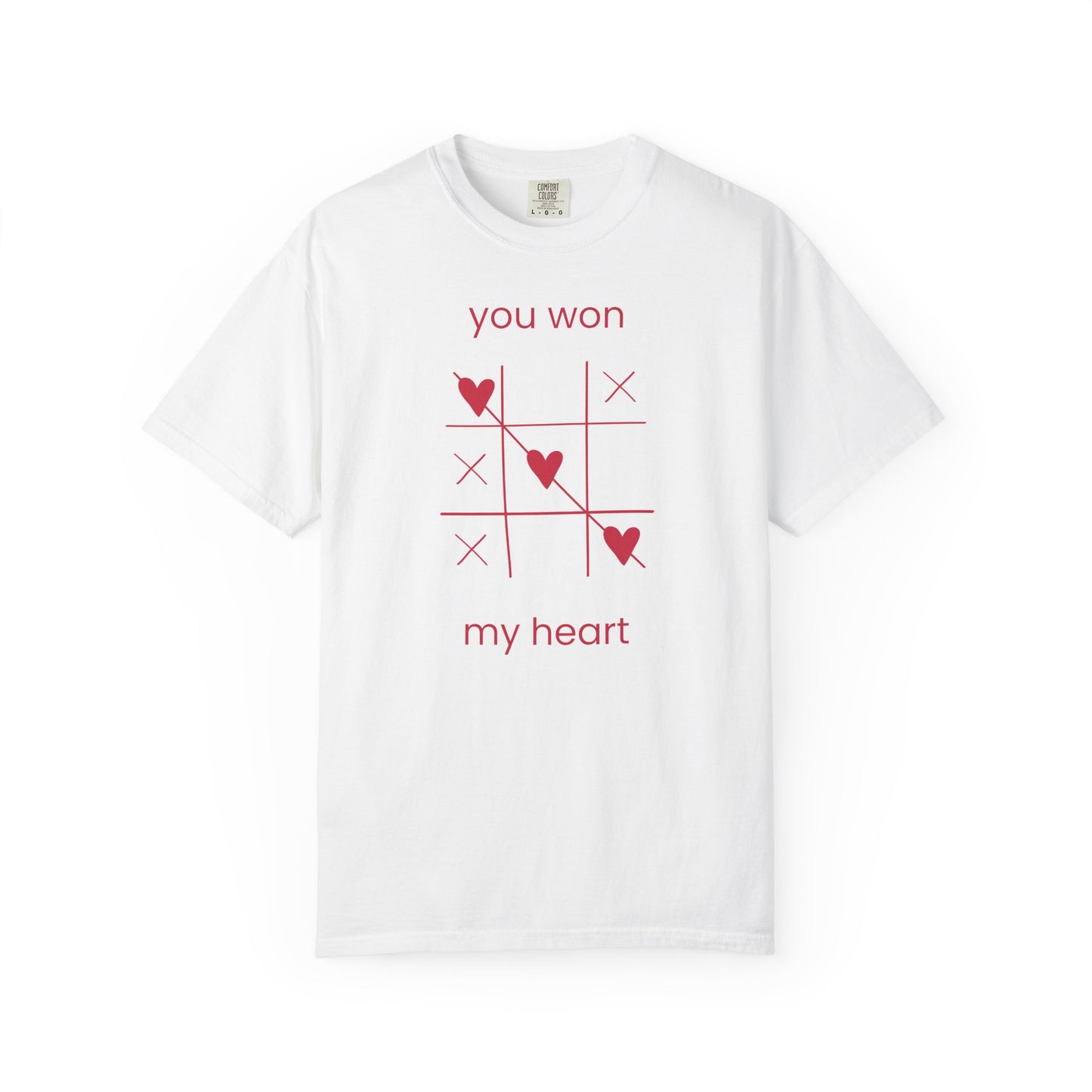 You Won My Heart tic tac toe T-shirt | Valentine heart game tee