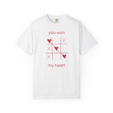 You Won My Heart tic tac toe T-shirt | Valentine heart game tee