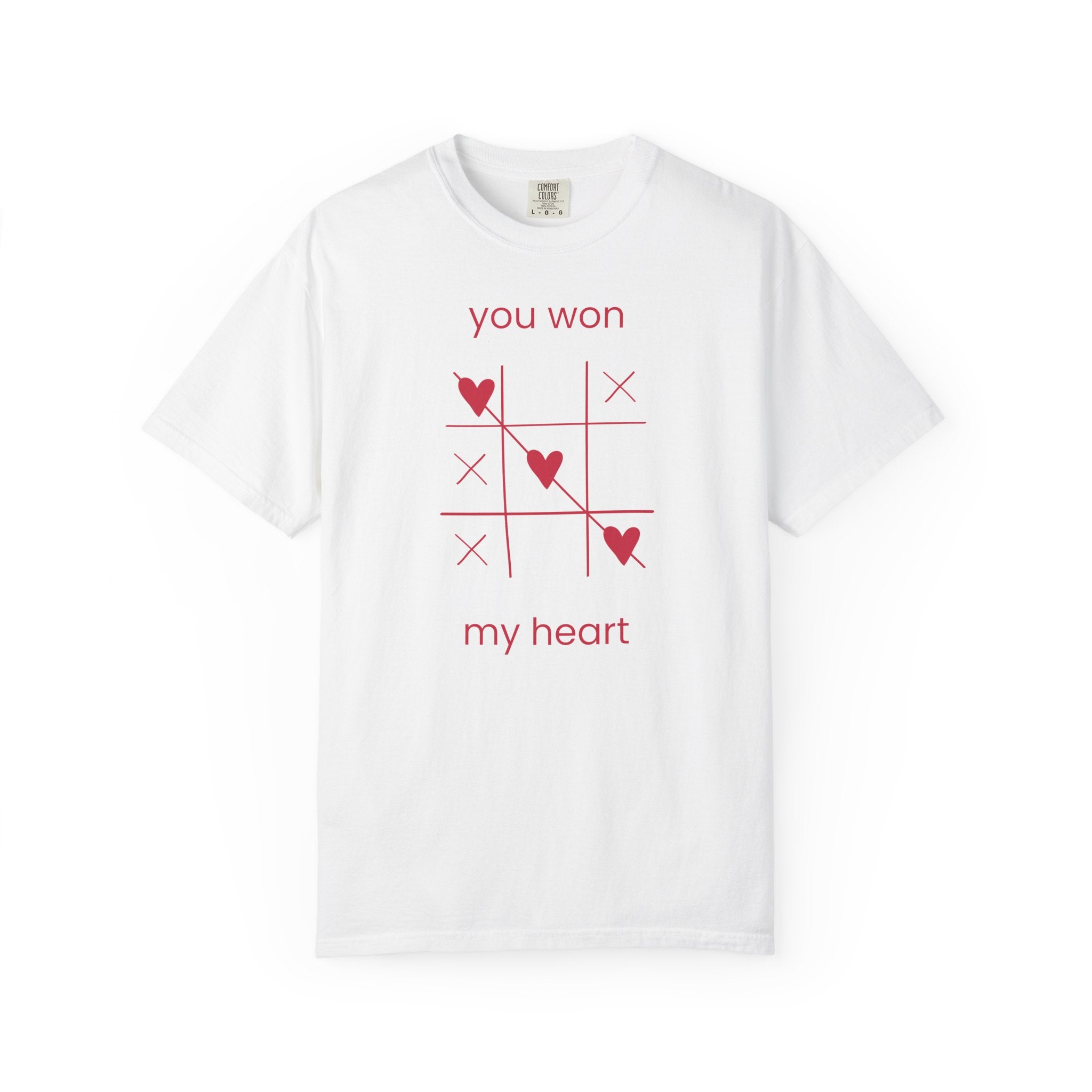 You Won My Heart tic tac toe T-shirt | Valentine heart game tee