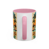Surfing Bigfoot Mug | Retro Beach Sunset Bigfoot Wave Coffee Cup