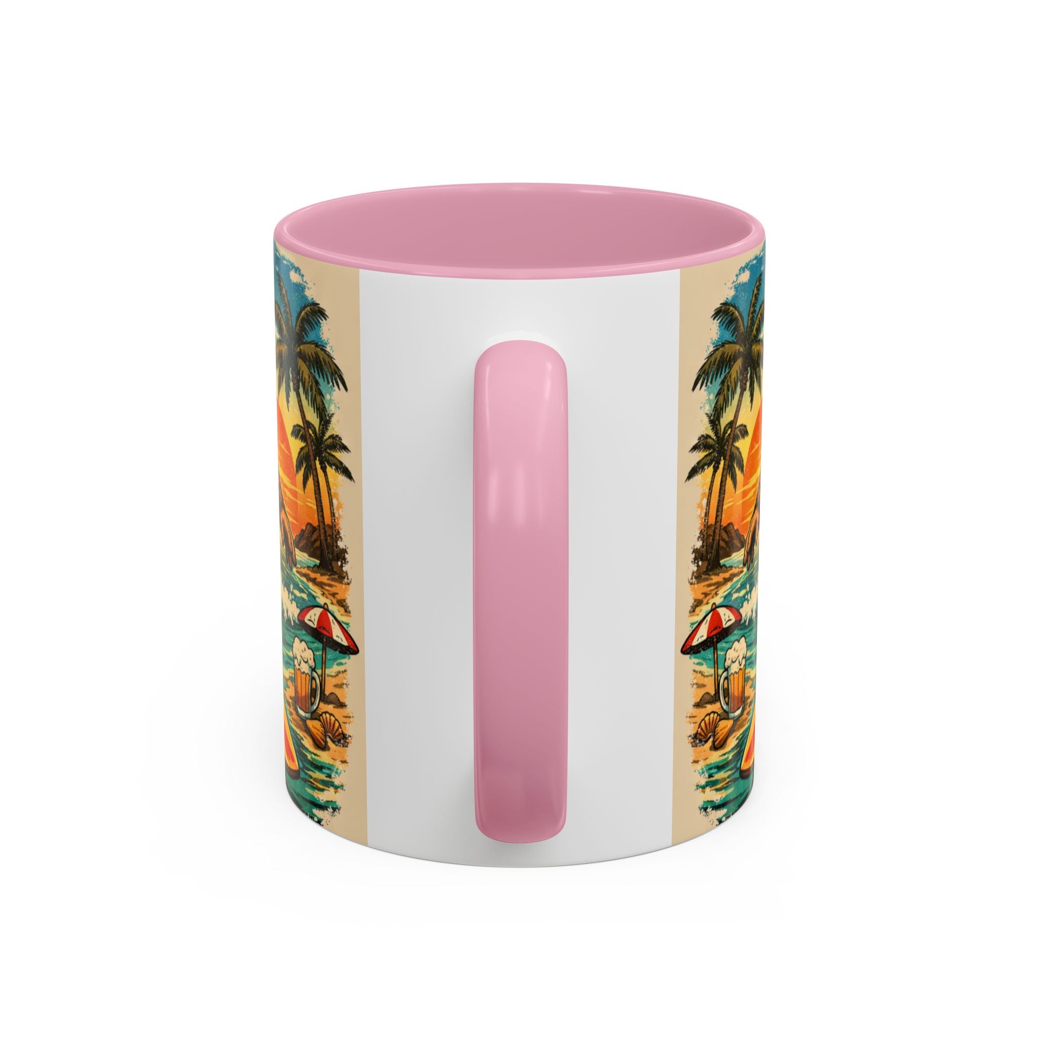Surfing Bigfoot Mug | Retro Beach Sunset Bigfoot Wave Coffee Cup