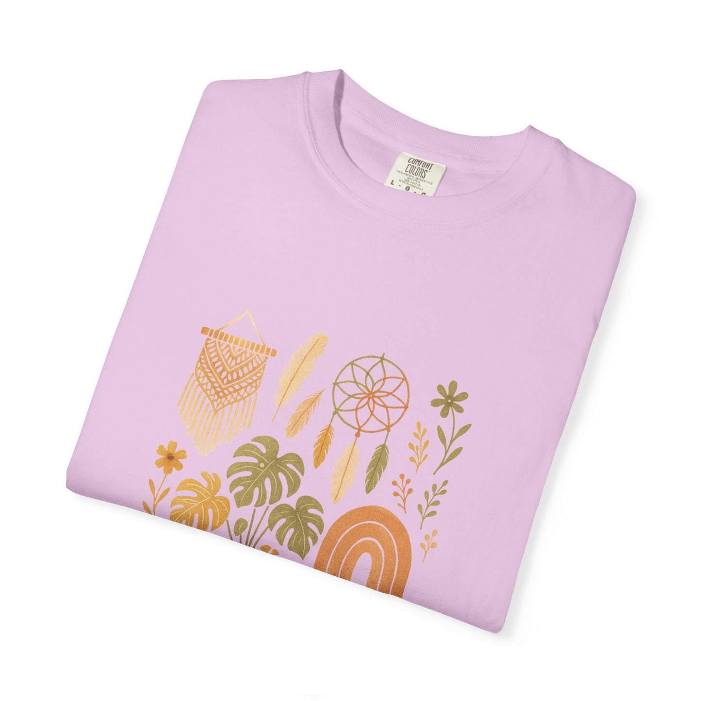 Boho Plants and Dreamcatcher T-Shirt | Rainbow, Monstera, Macrame
