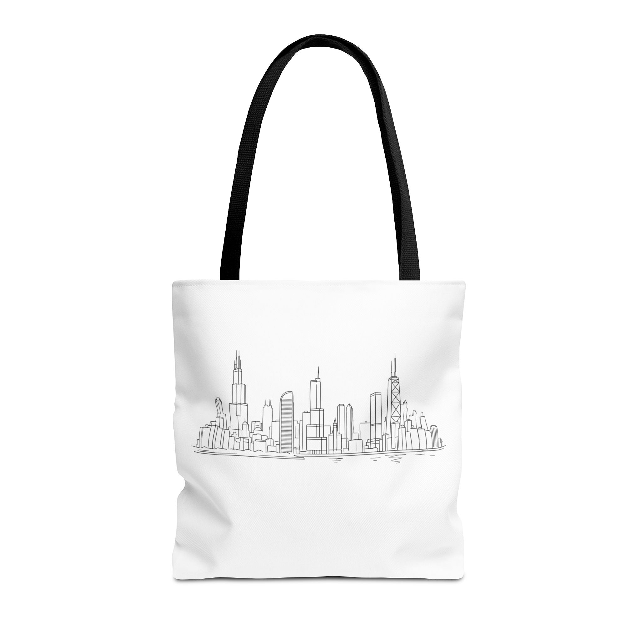 Chicago line art, City Skyline Tote Bag | Urban Skyline Illustration