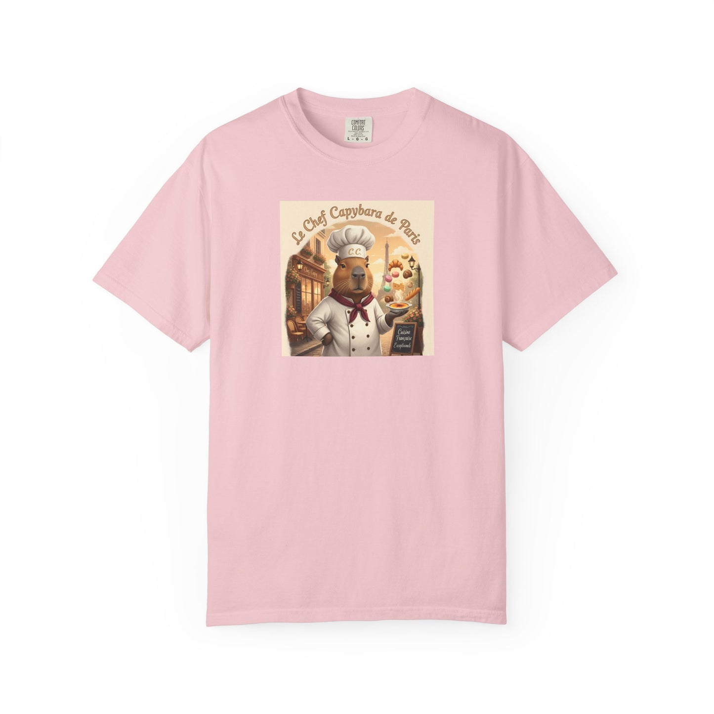 Vintage French Pâtissier Capybara Chef T-shirt | Bakery Illustration