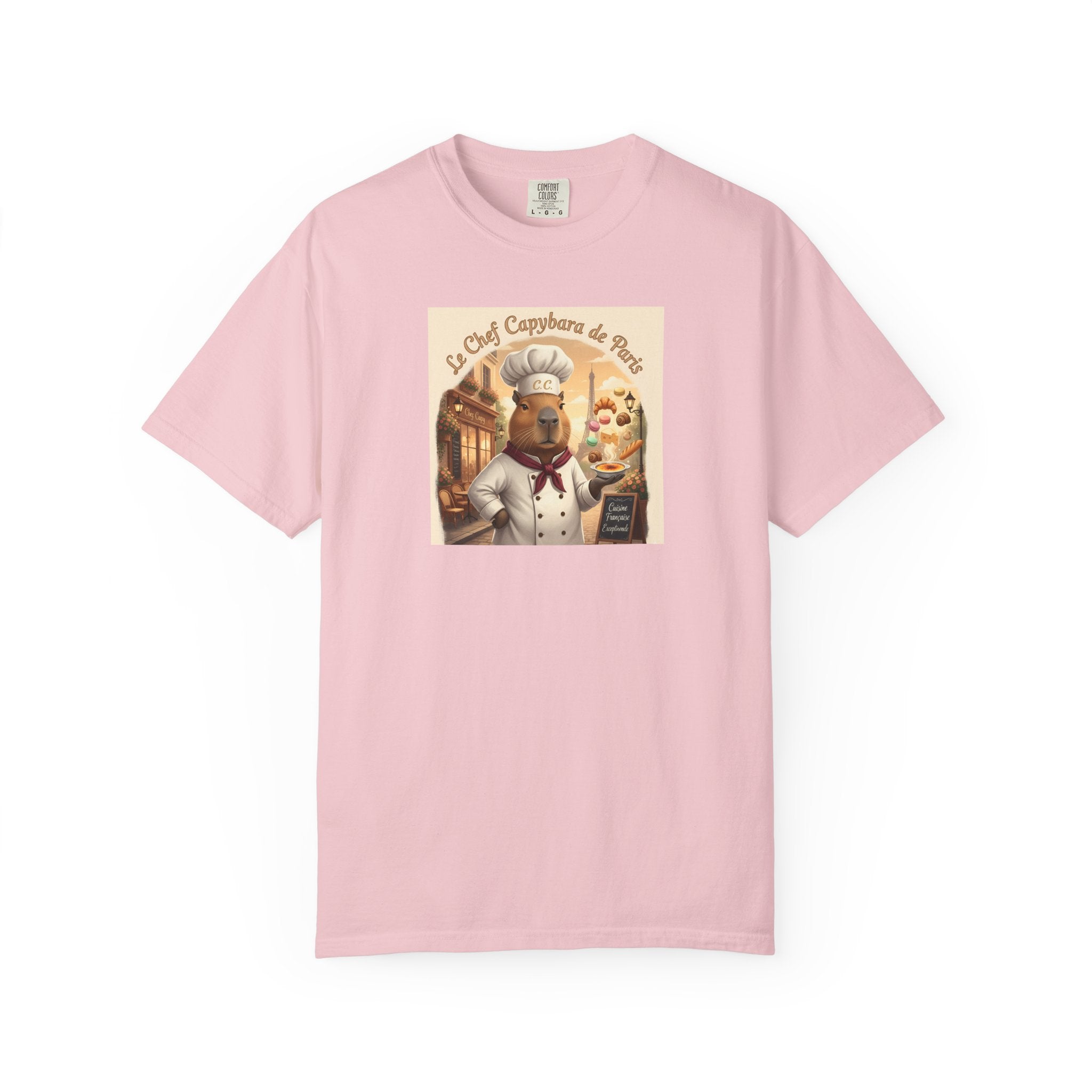 Vintage French Pâtissier Capybara Chef T-shirt | Bakery Illustration