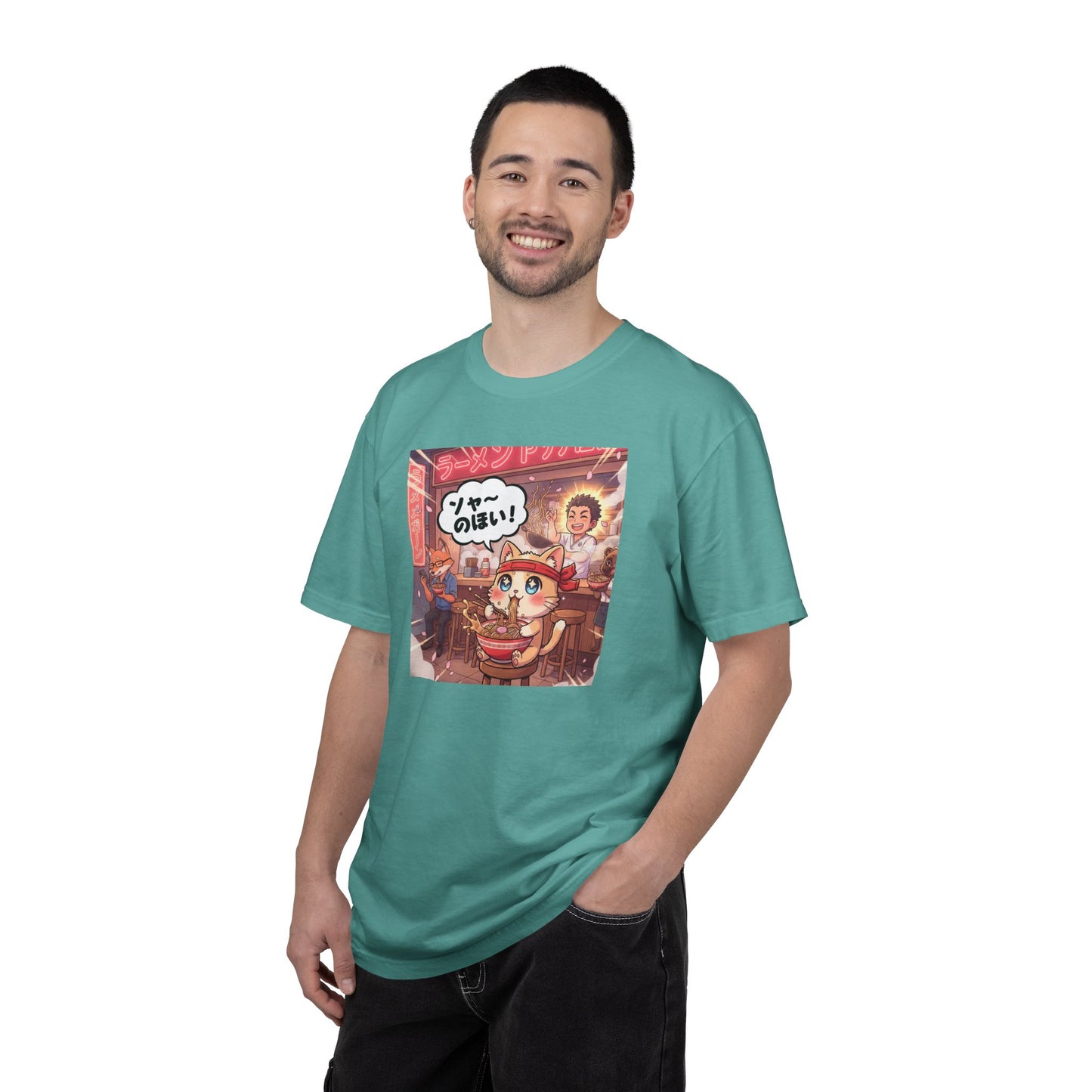 Kawaii Cat Ramen Shop T-Shirt | Anime Noodle Bar Illustration